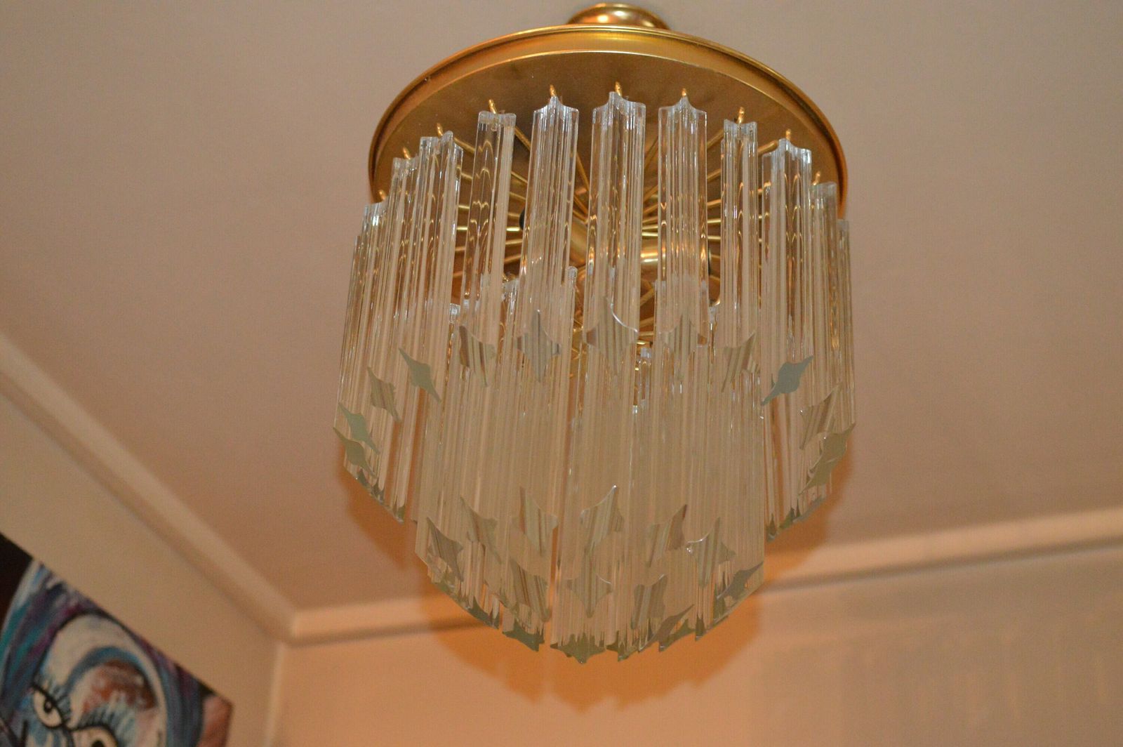 Murano Vintage Chandelier Mid Century Crystal. Venini Era 1960/70 48 Glass photo buy