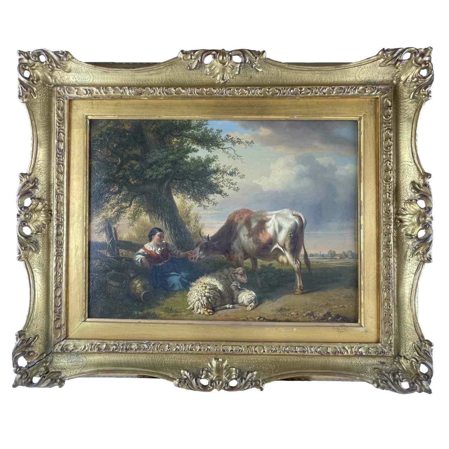 Tschaggeny Flemish Pastoral Landscape 1849 photo furniture