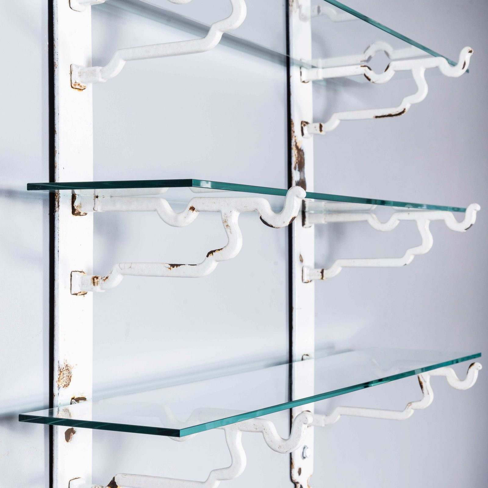 photo for sale 19th Century French Original Cast Iron Butchers Shelving