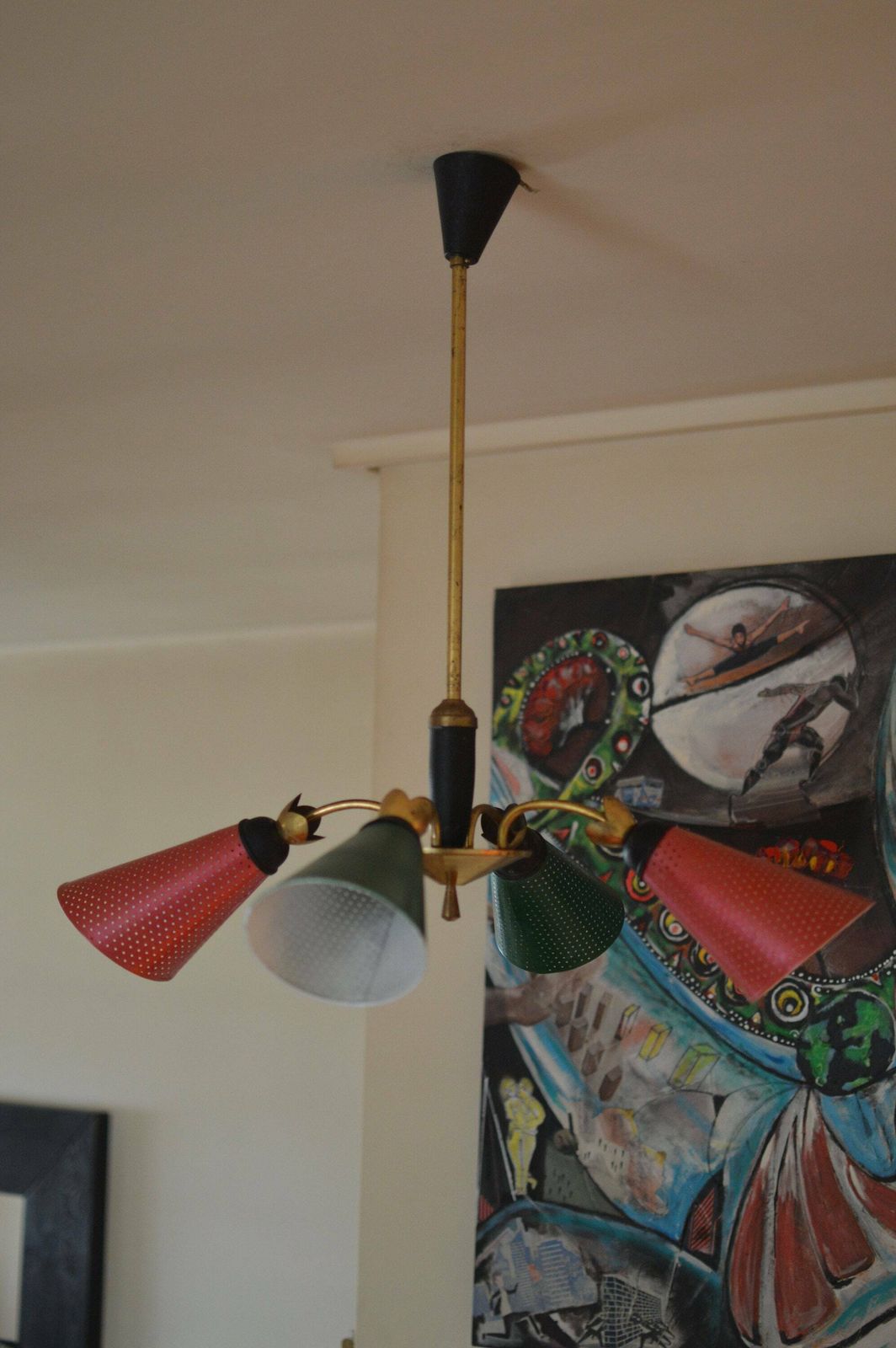 Vintage French Chandelier Perforated Cardboard. Early XX. Rare:) photo furniture