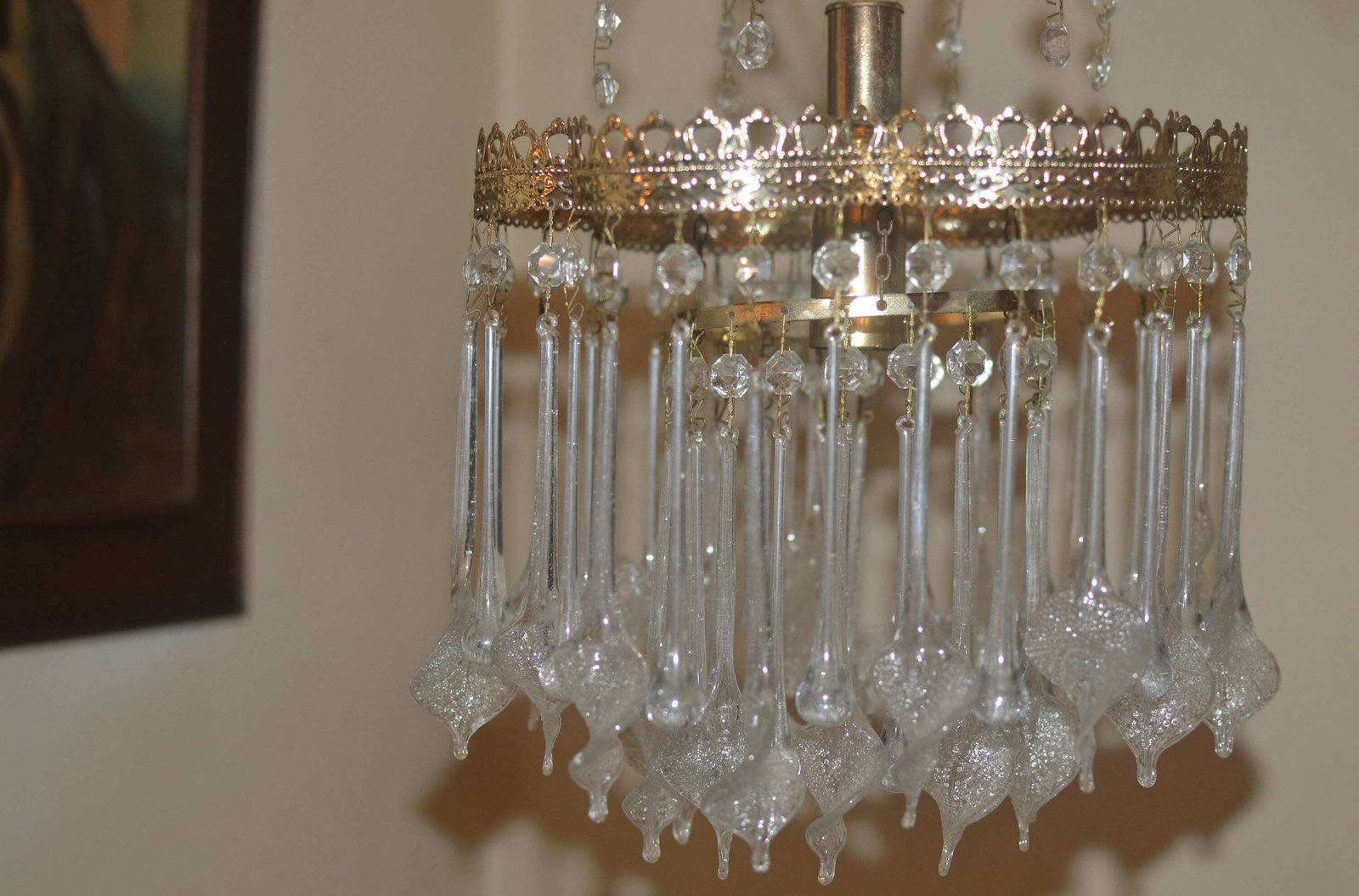 Venini Tear Drops And Crystal Leave Crystal Glass