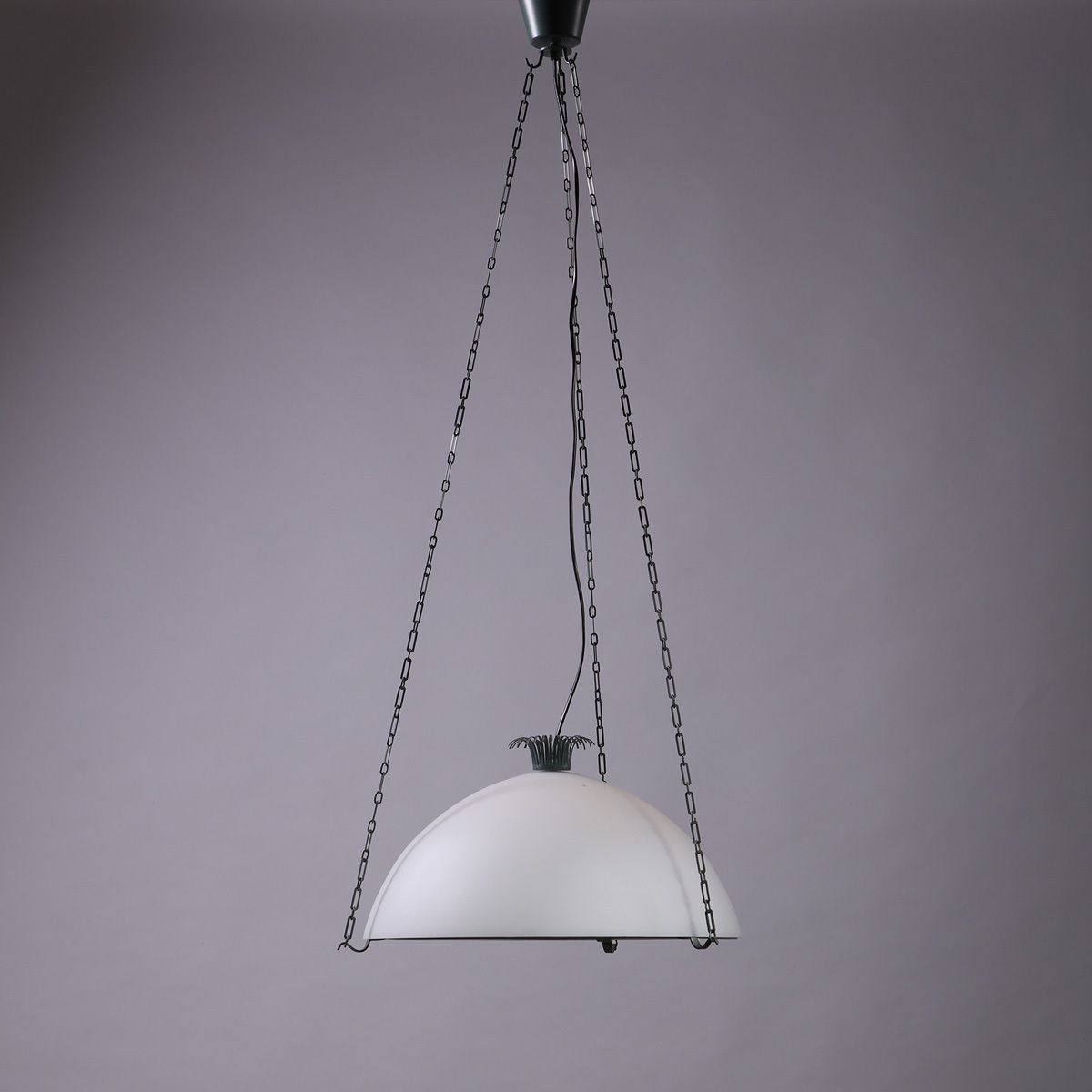Erik Gunnar Asplund 'Parachute' Ceiling Lamp In Glass And Steel, 1950s photo Lighting