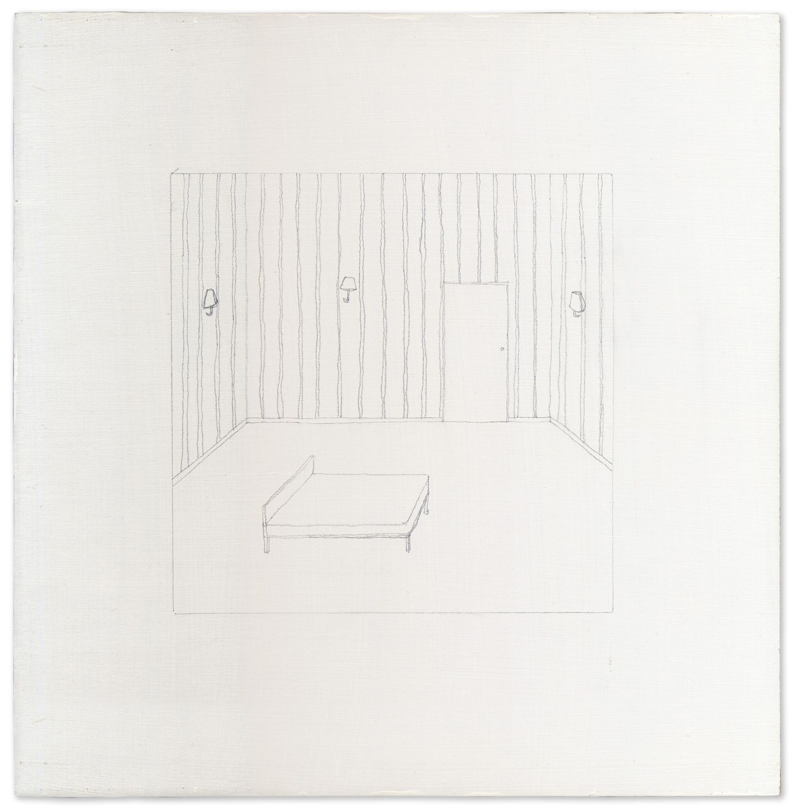 Haunting Mixed Media Interior: Brian Dawn Chalkley, “Untitled (Bedroom) ”, 2001 photo furniture