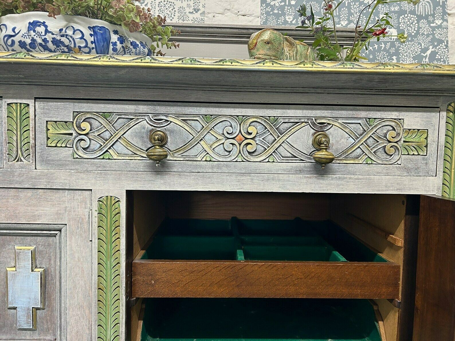 Antique Indian Sideboard, 1920s photo vintage