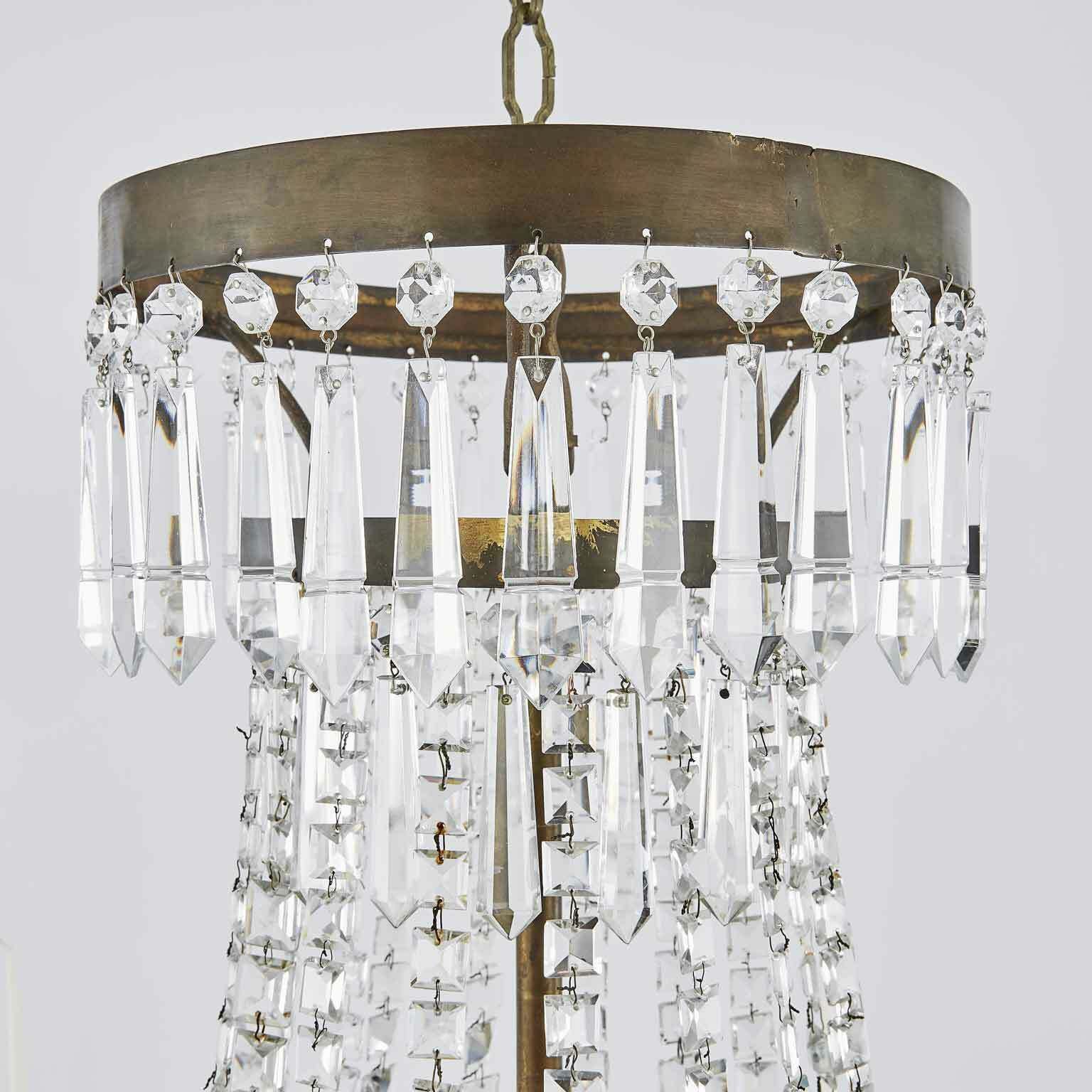 photo vinterior Empire Style Brass And Crystal Hot Air Balloon Chandelier