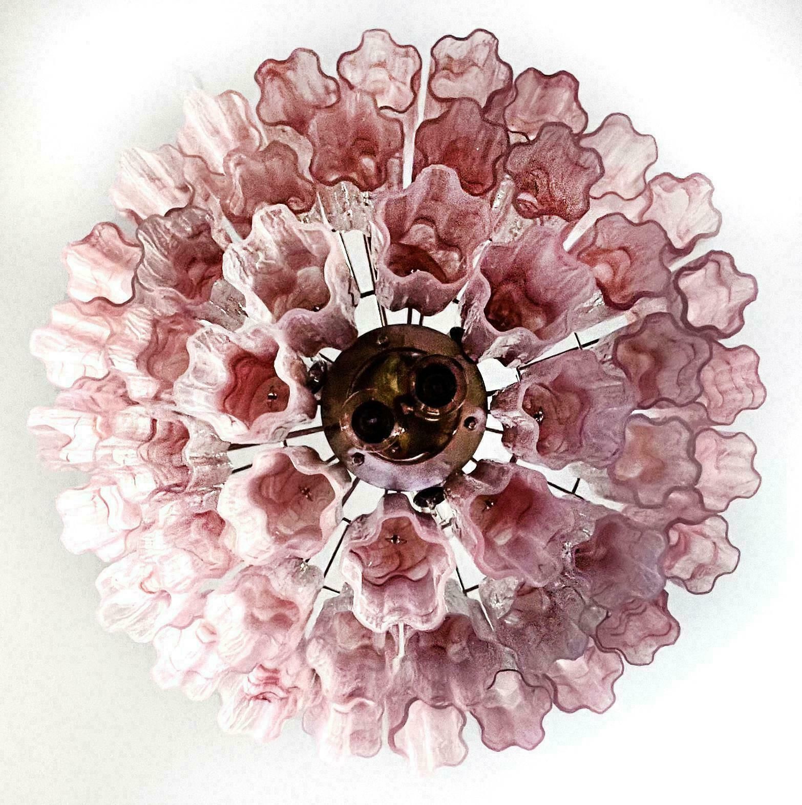 Elegant Large Three Tier Murano Glass Tube Chandelier   Pink Alabaster photo furniture