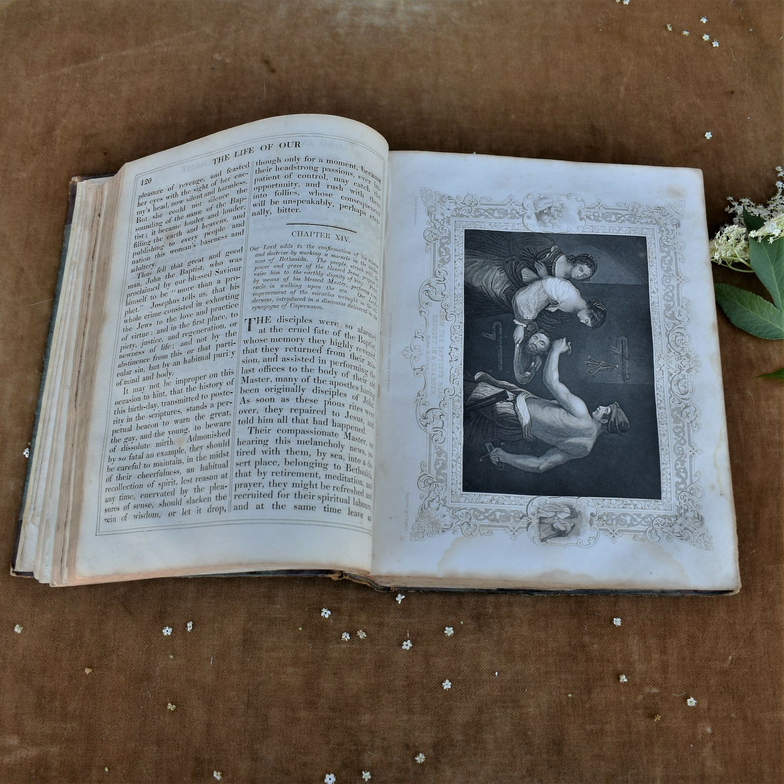 photo furniture Antique 1850s Life Of Christ Rev John Fleetwood Leather Book Lovely Inscription