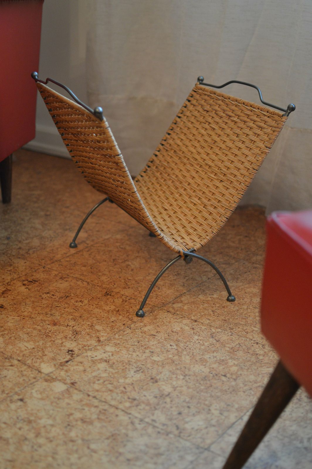 photo for sale Wicker Magazine Rack / Vintage Magazine Holder / Sweet Vintage