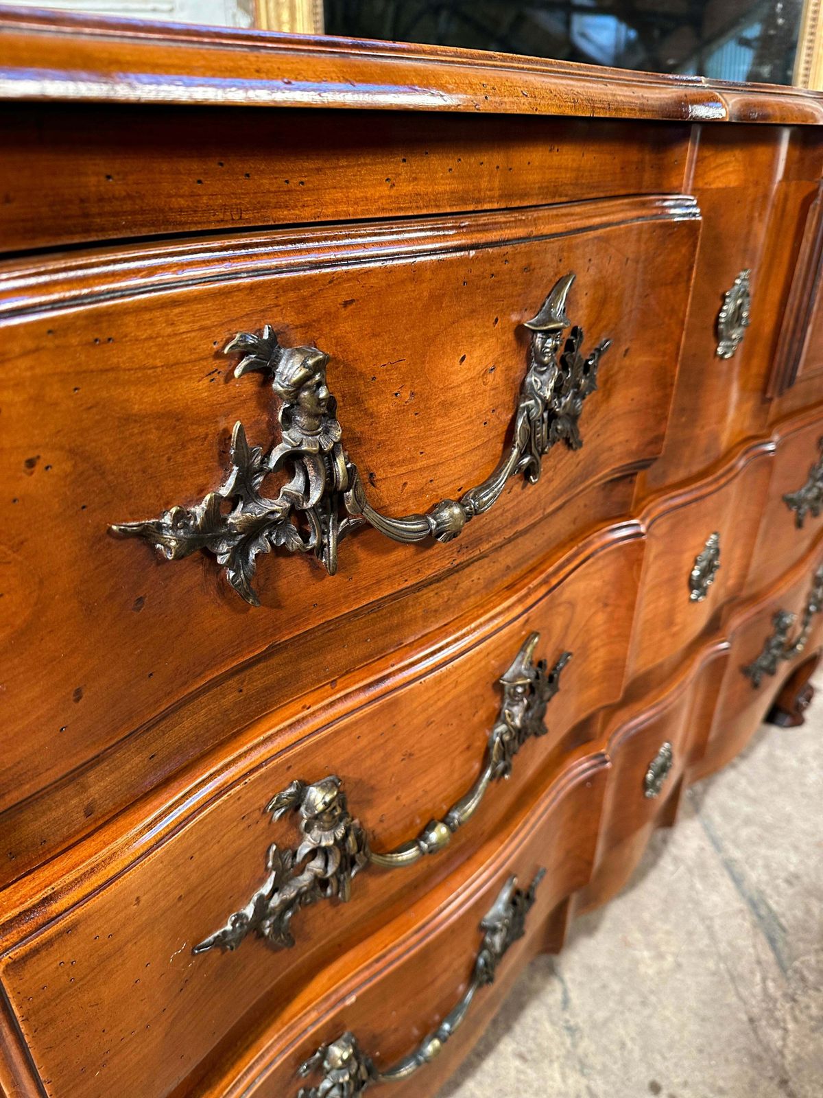 Beautiful Antique French Fruitwood Serpentine Commode Chest Of Drawers Circa 1890 photo furniture