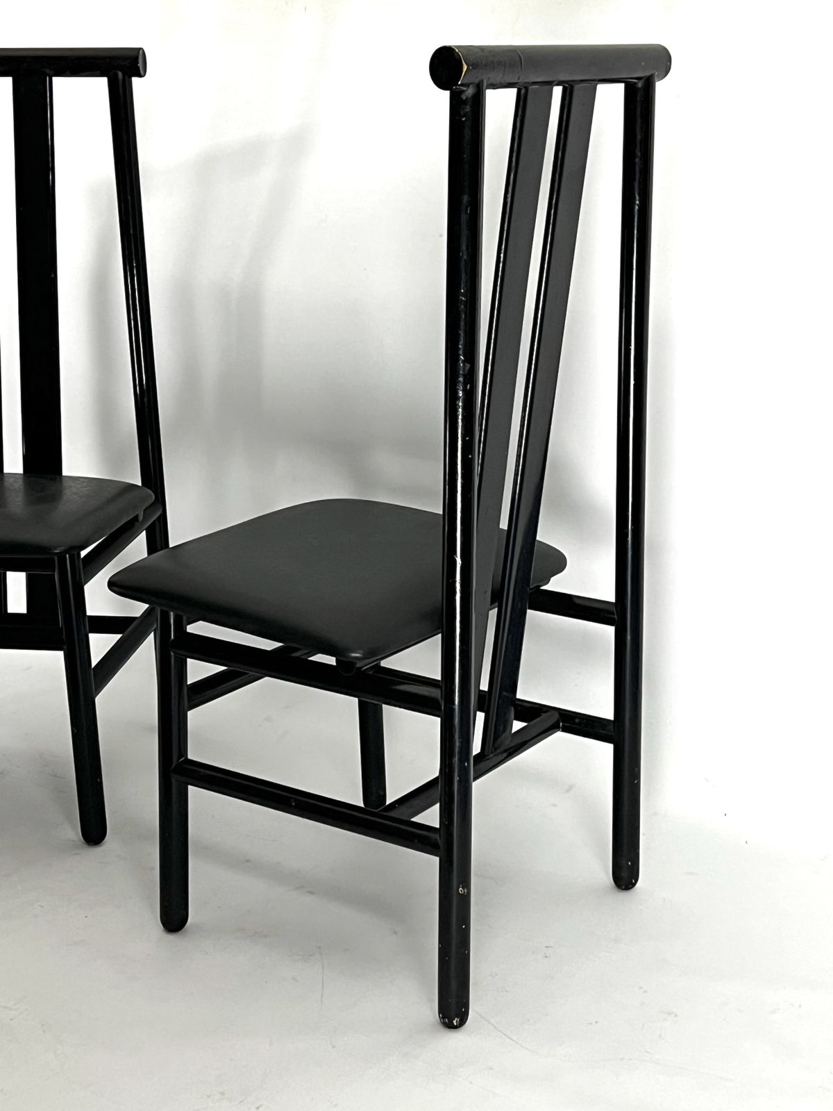 Mid Century Set Of Four Zea Dining Chairs By Annig Sarian For T70. Italy 1980s photo for sale