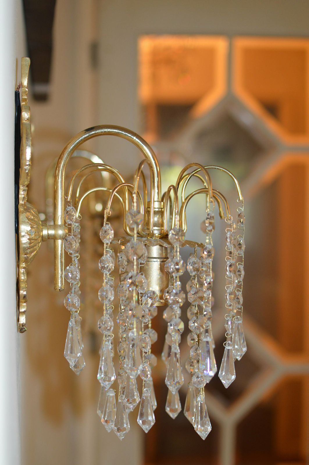 Pair Of Wall Lamp Bohemian Cristal Gold Metal photo 216.0