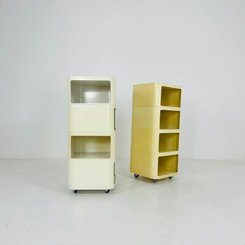 Set Of 2 Componibili Square 4 Parts Serving Trolley By Anna Castelli For Kartell   Italy 1960s photo 1340.0