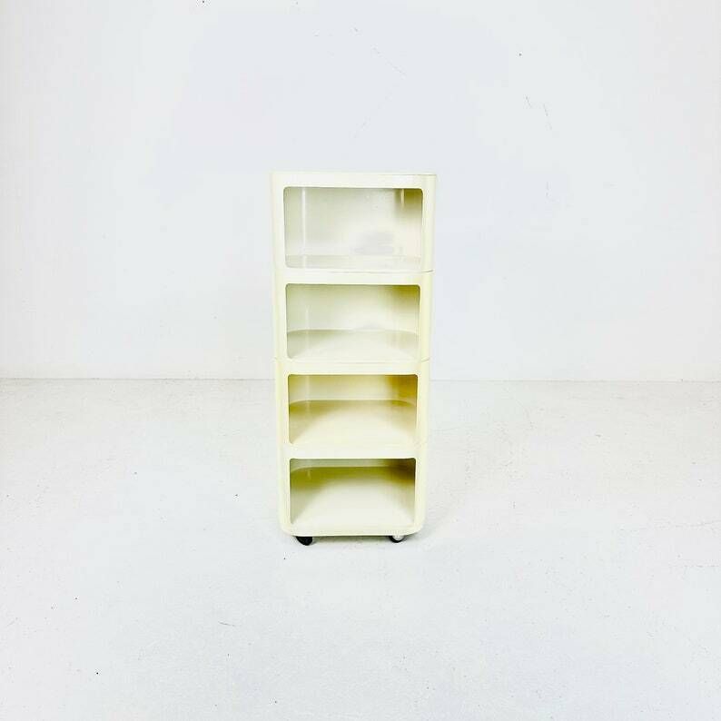 Componibili Square Serving Trolley By Anna Castelli For Kartell   Italy 1960s, Model 4970. photo vintage