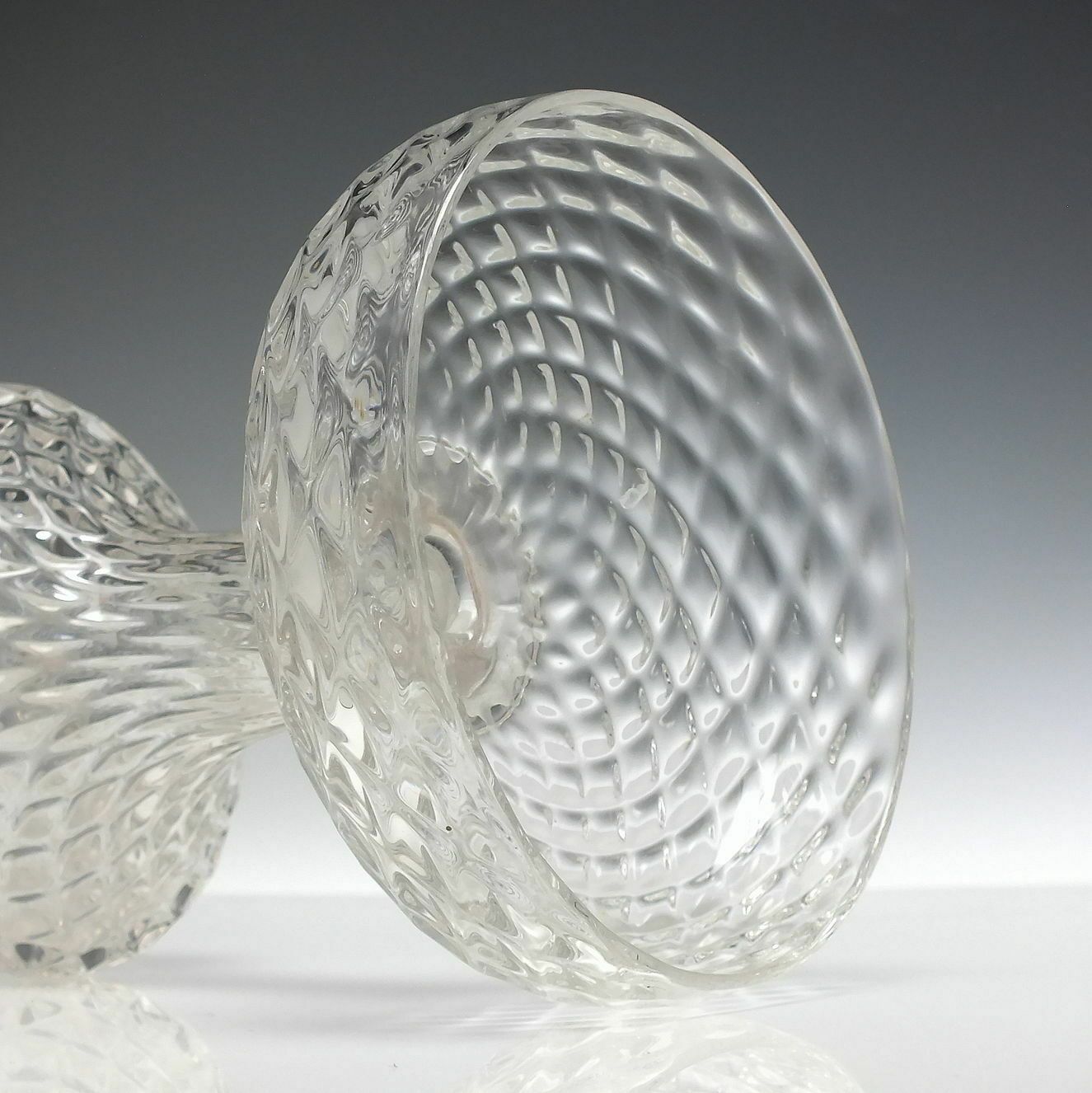 Georgian Nipt Diamond Waies 'Wet' Sweetmeat Glass C1750 photo furniture