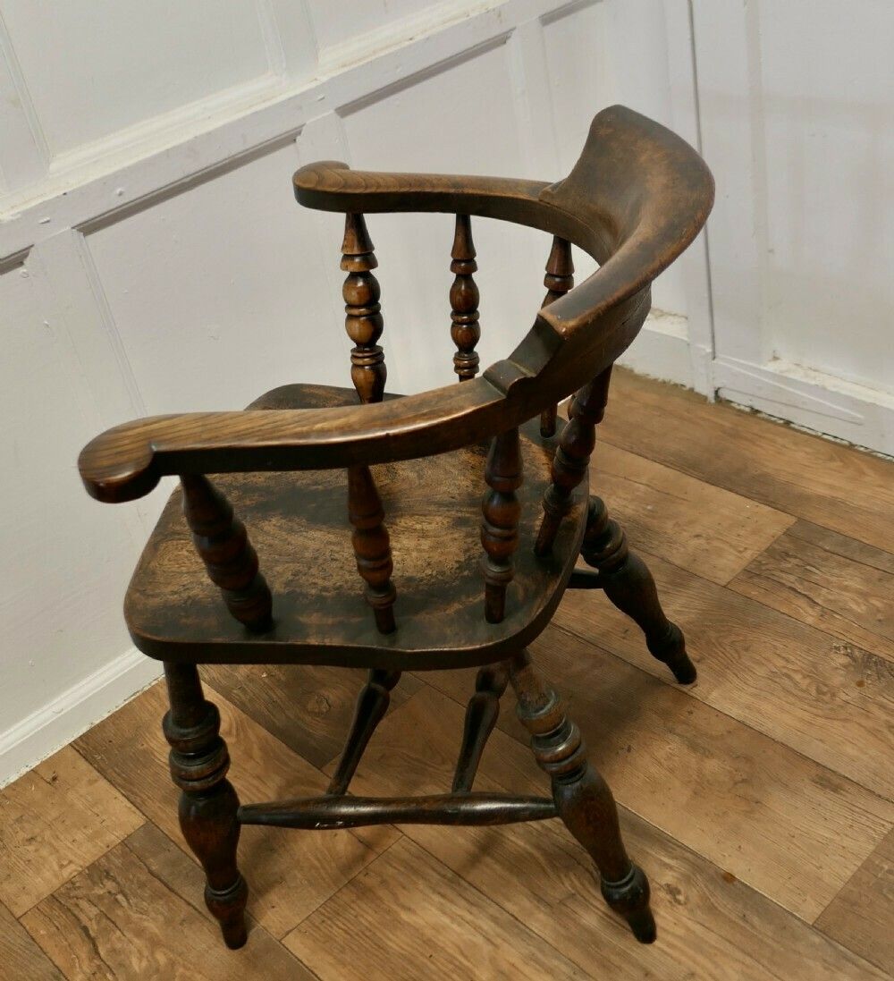 photo for sale Set Of 6 English Oak And Elm Windsor Carver Chairs