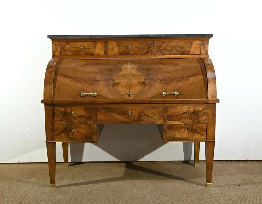 Important Property Cylinder Desk In Walnut, Directoire Period – Early 19th Century photo furniture
