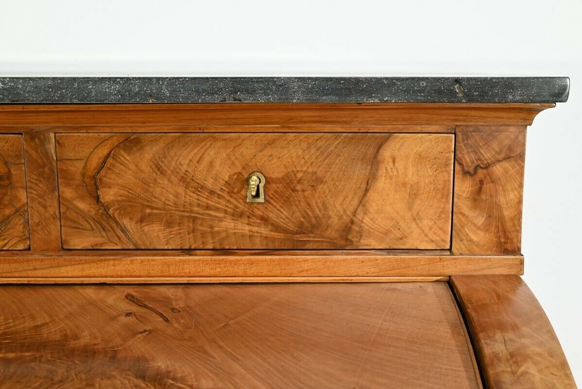 Furniture Important Property Cylinder Desk In Walnut, Directoire Period – Early 19th Century photo