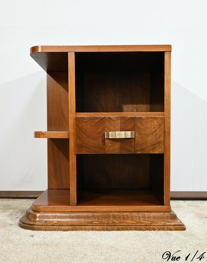 photo furniture Small Walnut Bedside Table, Art Deco – 1920
