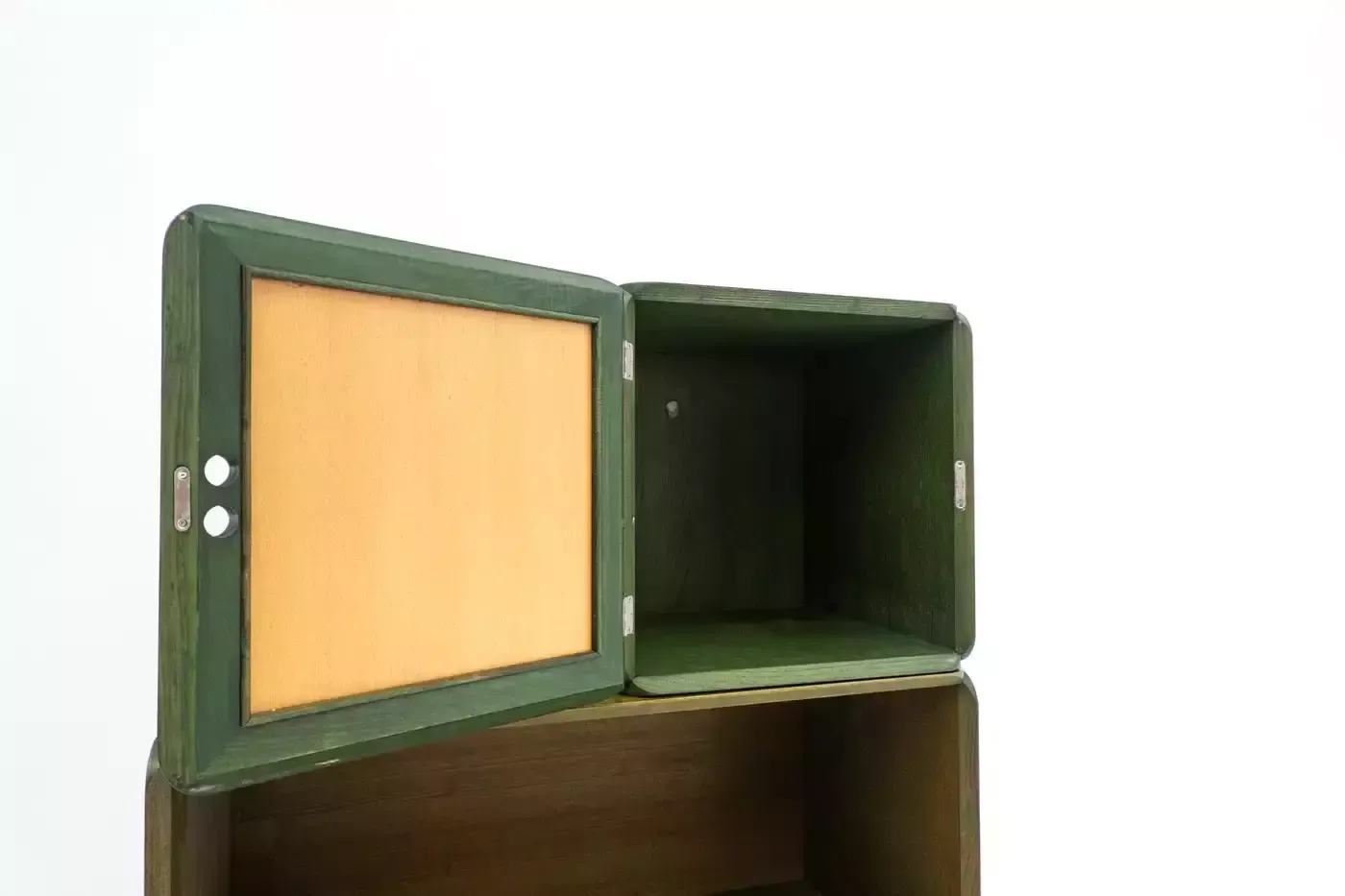 Mid Century Set Of Modular Green Wooden Cubes By Derk Jan De Vries, 1960s photo Furniture