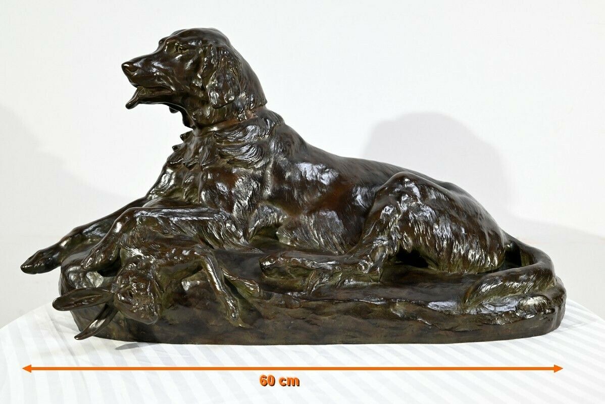 Bronze “The Dog With The Hare”, Signed Je. Masson – Early 20th Century photo furniture
