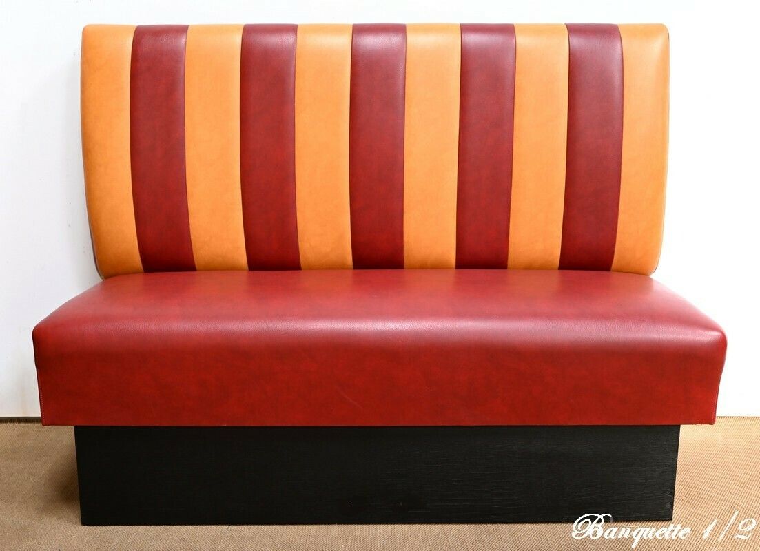 Pair Of Faux Leather Bistro Benches – 1970 photo vinterior