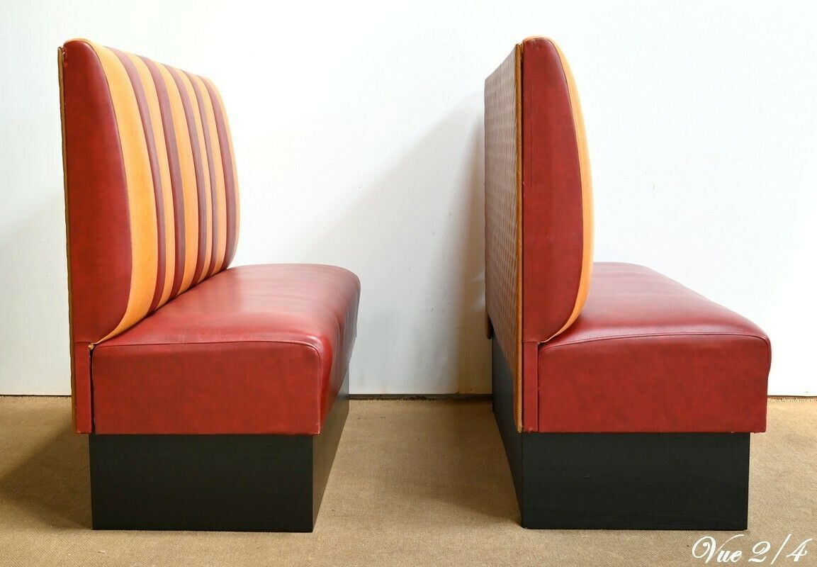 photo buy Pair Of Faux Leather Bistro Benches – 1970