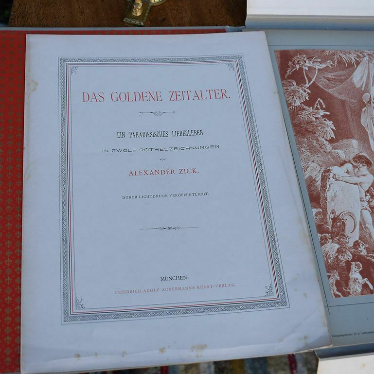 Antique Das Goldene Zeitalter Alexander Zick Book Colour Plates Set Of 12 Plates photo Home Decor