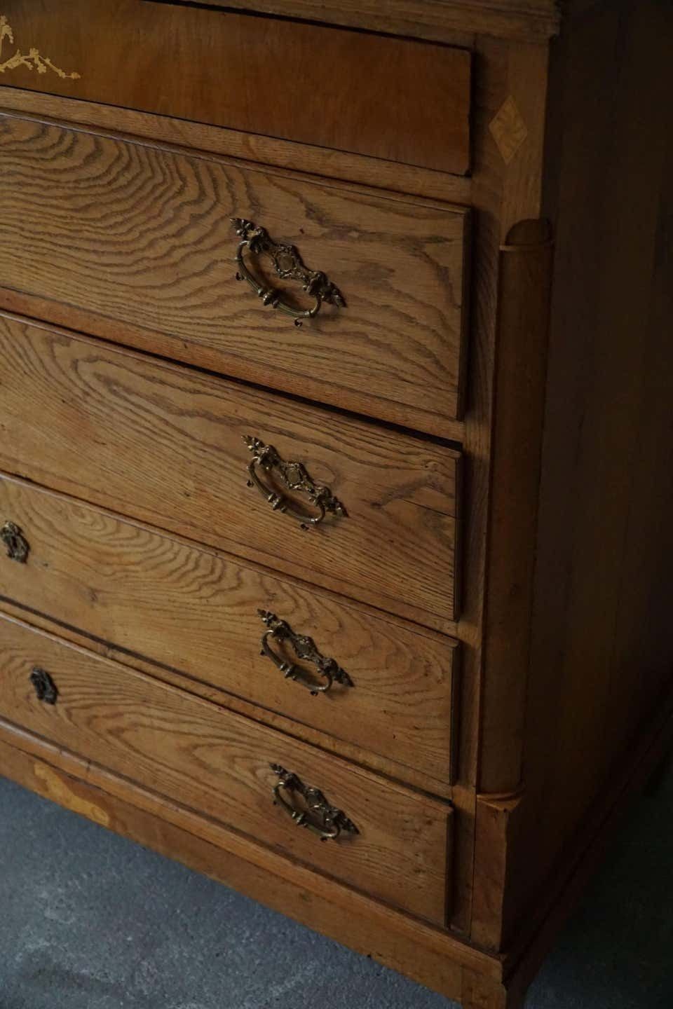 photo furniture Antique Danish Chest Of Drawers In Oak, Made In Late 18th Century, Louis 16