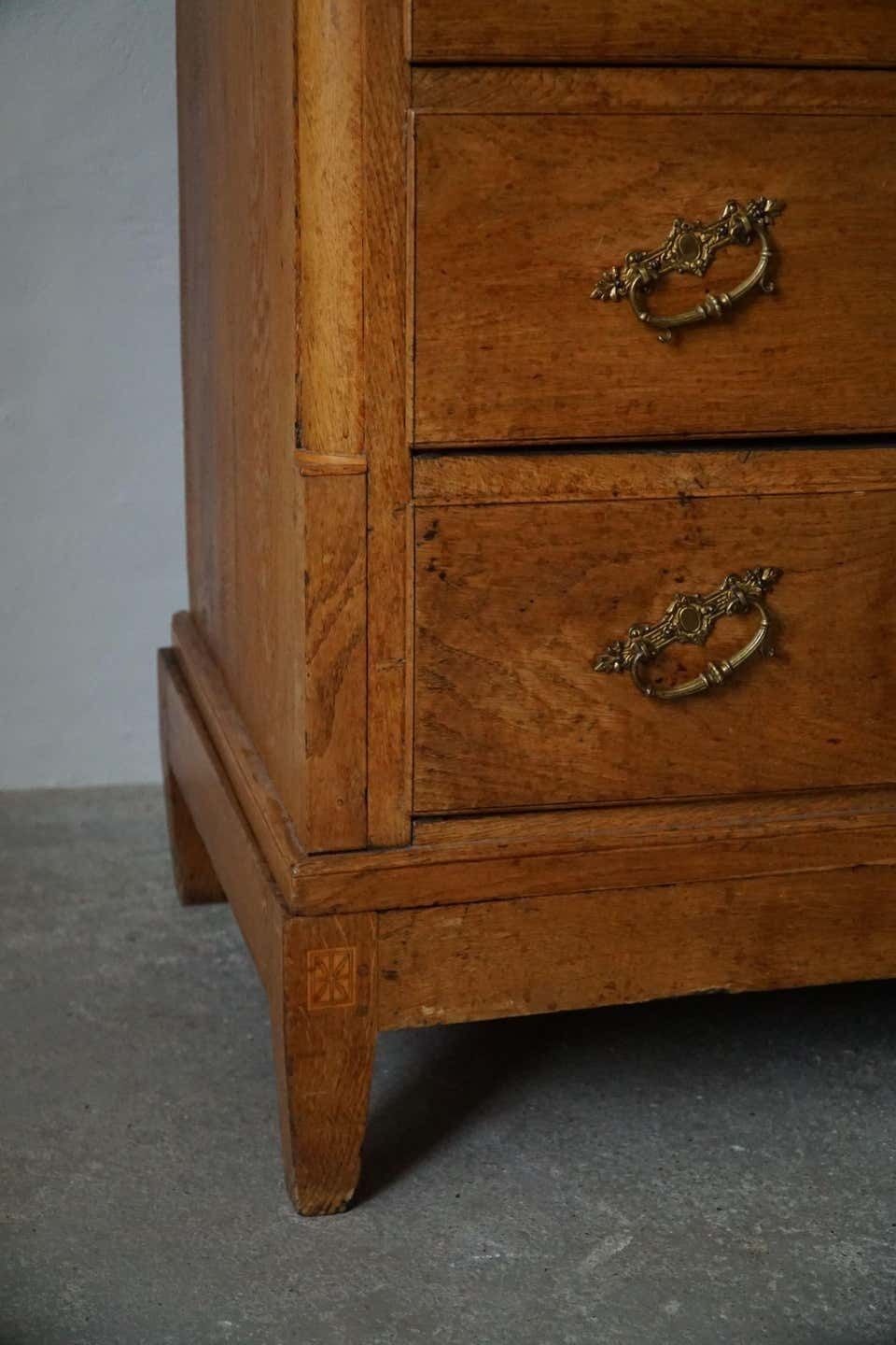 photo for sale Antique Danish Chest Of Drawers In Oak, Made In Late 18th Century, Louis 16