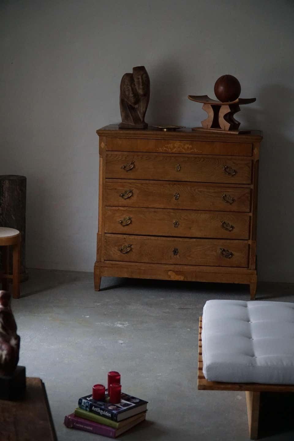 3959.0 Antique Danish Chest Of Drawers In Oak, Made In Late 18th Century, Louis 16 photo
