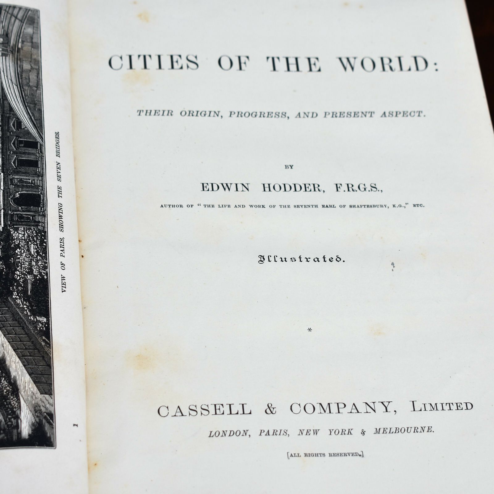Antique Cities Of The World Half Leather Books By Edwin Hodder Illustrations photo for sale