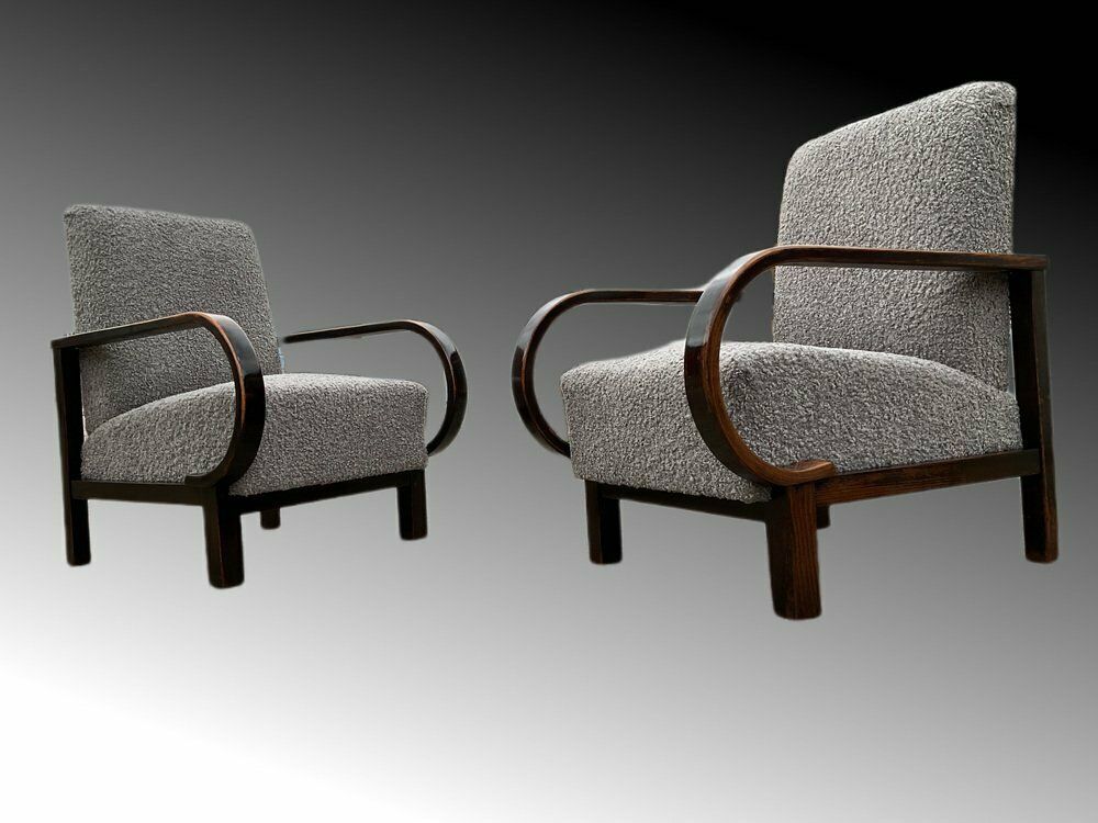 Art Deco Armchairs By Jindrich Halabala For Up Závody, 1930s, Set Of 2 photo vinterior