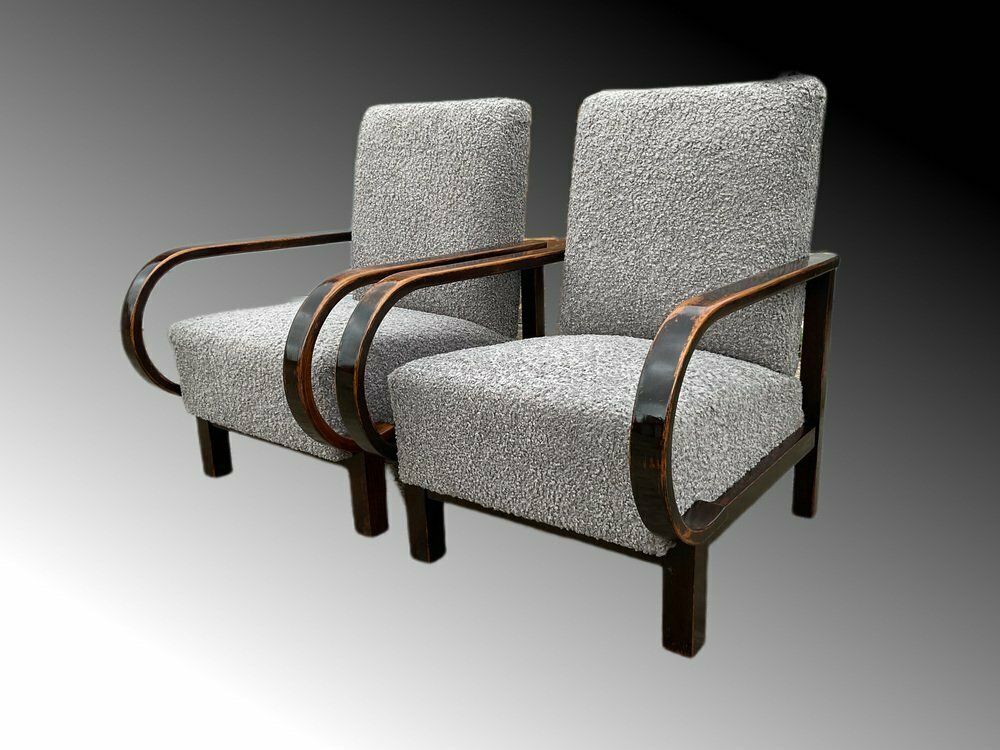 photo vinterior Art Deco Armchairs By Jindrich Halabala For Up Závody, 1930s, Set Of 2