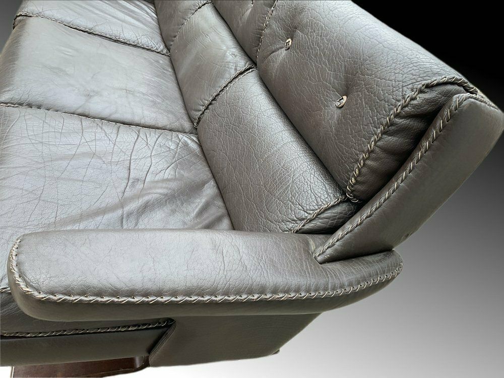 Mid Century Swedish 3 Seater Leather Sofa By Arne Norell, 1970s photo furniture