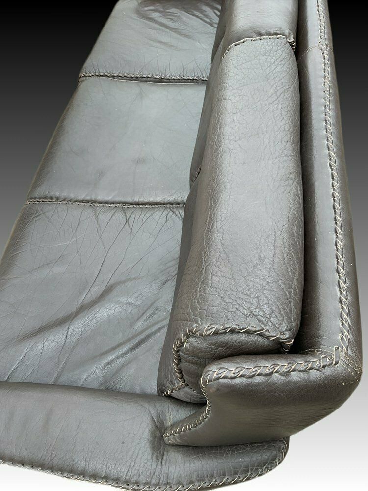 photo for sale Mid Century Swedish 3 Seater Leather Sofa By Arne Norell, 1970s