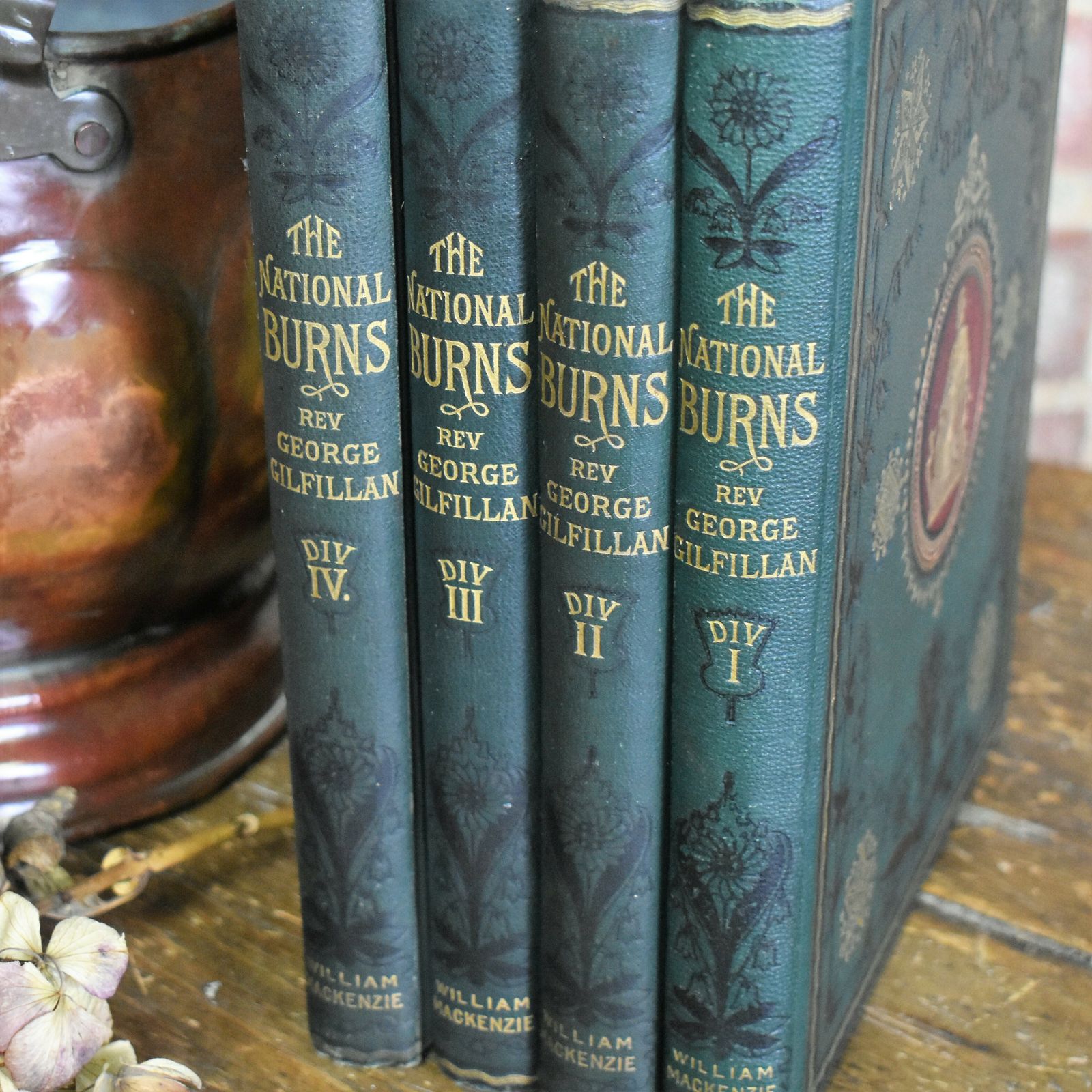Antique 1896 National Burns Books George Gilfillan Decorative Embossed Cover photo Home Decor