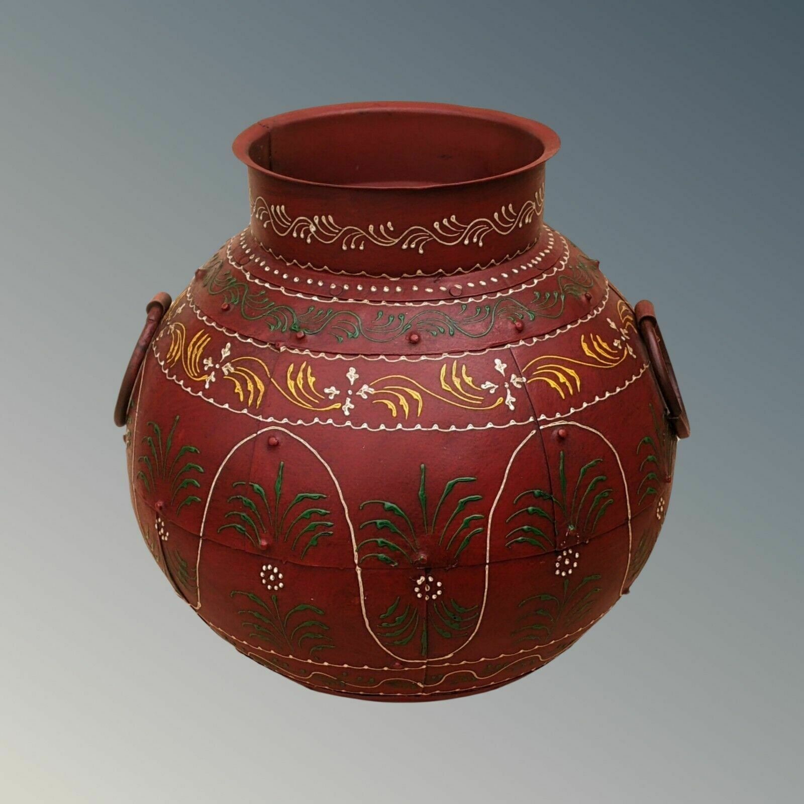 Large Pretty Hand Painted Indian Ironwork Planter photo Home Decor
