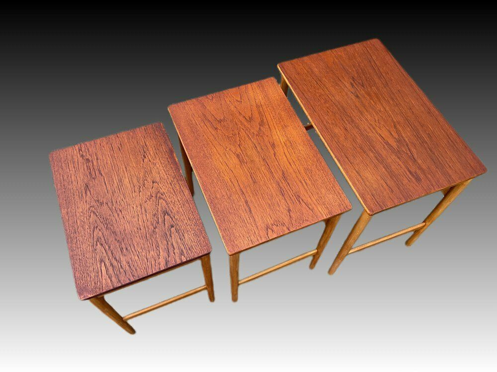Nesting Tables By Hans J. Wegner For Andreas Tuck, Denmark, 1950s, Set Of 3 photo Furniture