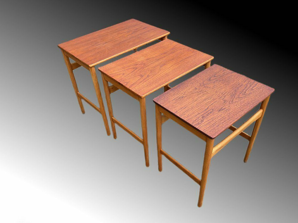 Furniture Nesting Tables By Hans J. Wegner For Andreas Tuck, Denmark, 1950s, Set Of 3 photo