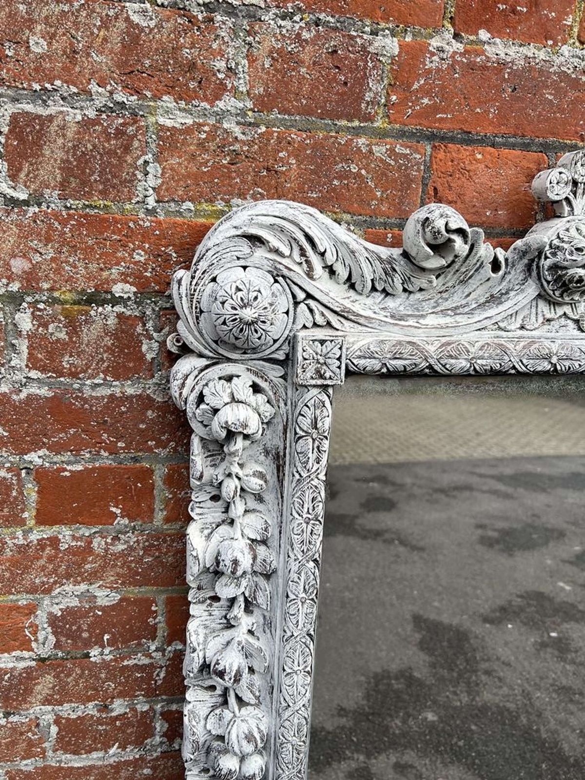 An Exceptional Large Antique English 19th C Painted Overmantle Mirror photo furniture