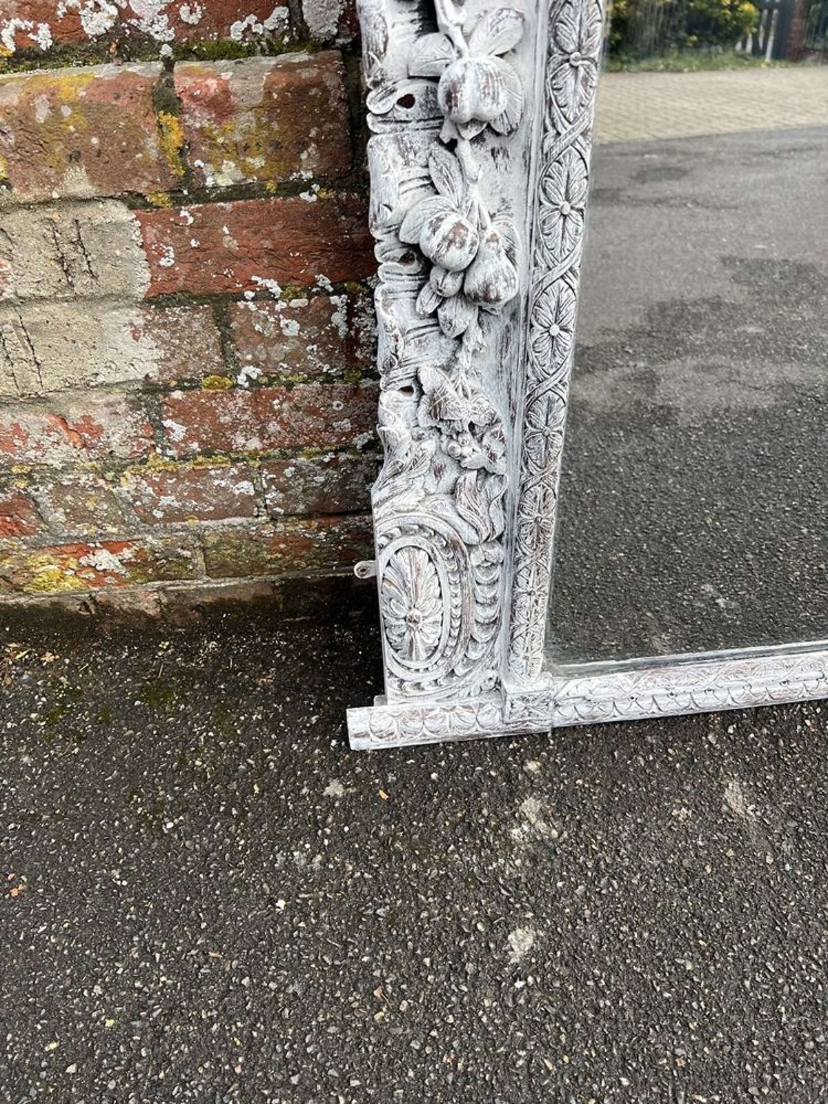 An Exceptional Large Antique English 19th C Painted Overmantle Mirror photo Home Decor