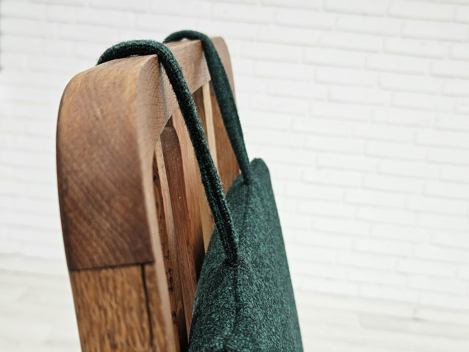 photo for sale 1950 60s, Reupholstered Danish Highback Rocking Chair, Kvadrat Furniture Wool.