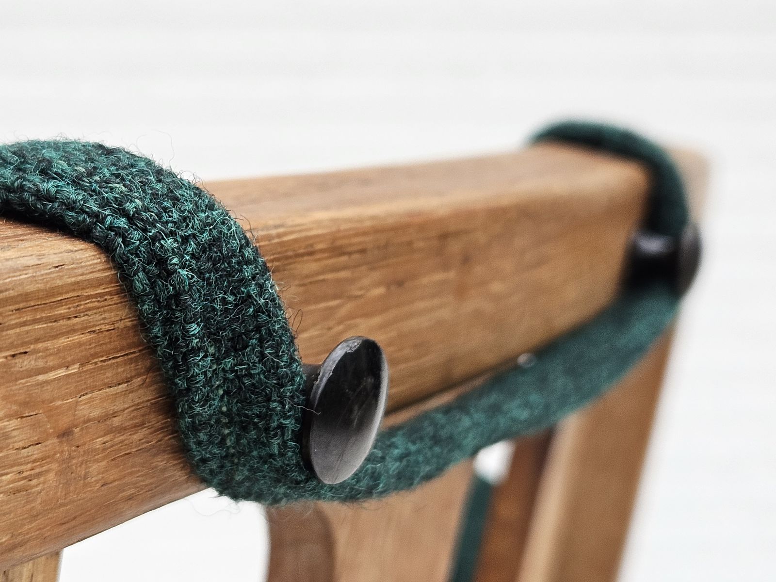 photo vinterior 1950 60s, Reupholstered Danish Highback Rocking Chair, Kvadrat Furniture Wool.