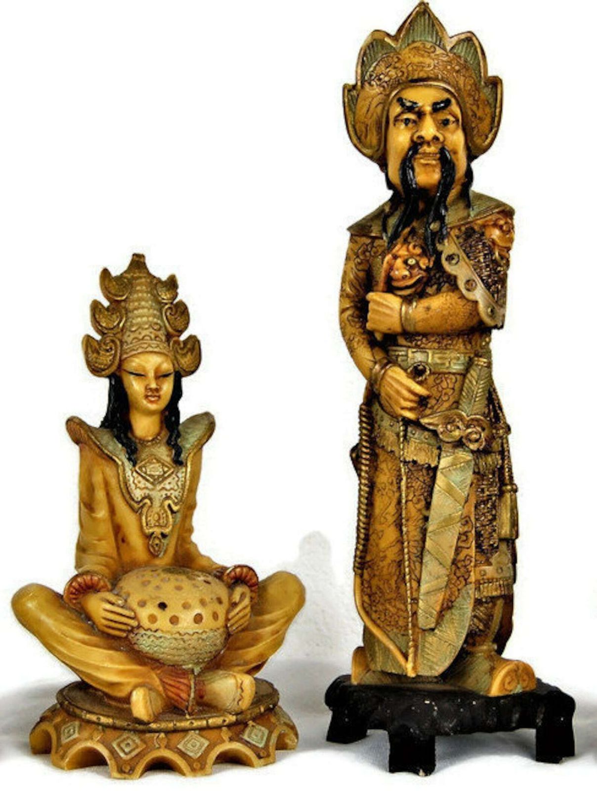 Oriental Figurines Of A Royal Family With The Two Guardian Lions, Initials Signed Ag Based photo furniture