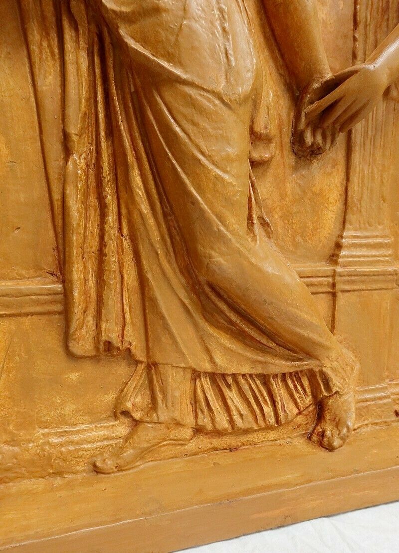 Art High Relief Plaster Sculpture, “Dancers Of Borghese” – 19th Century photo