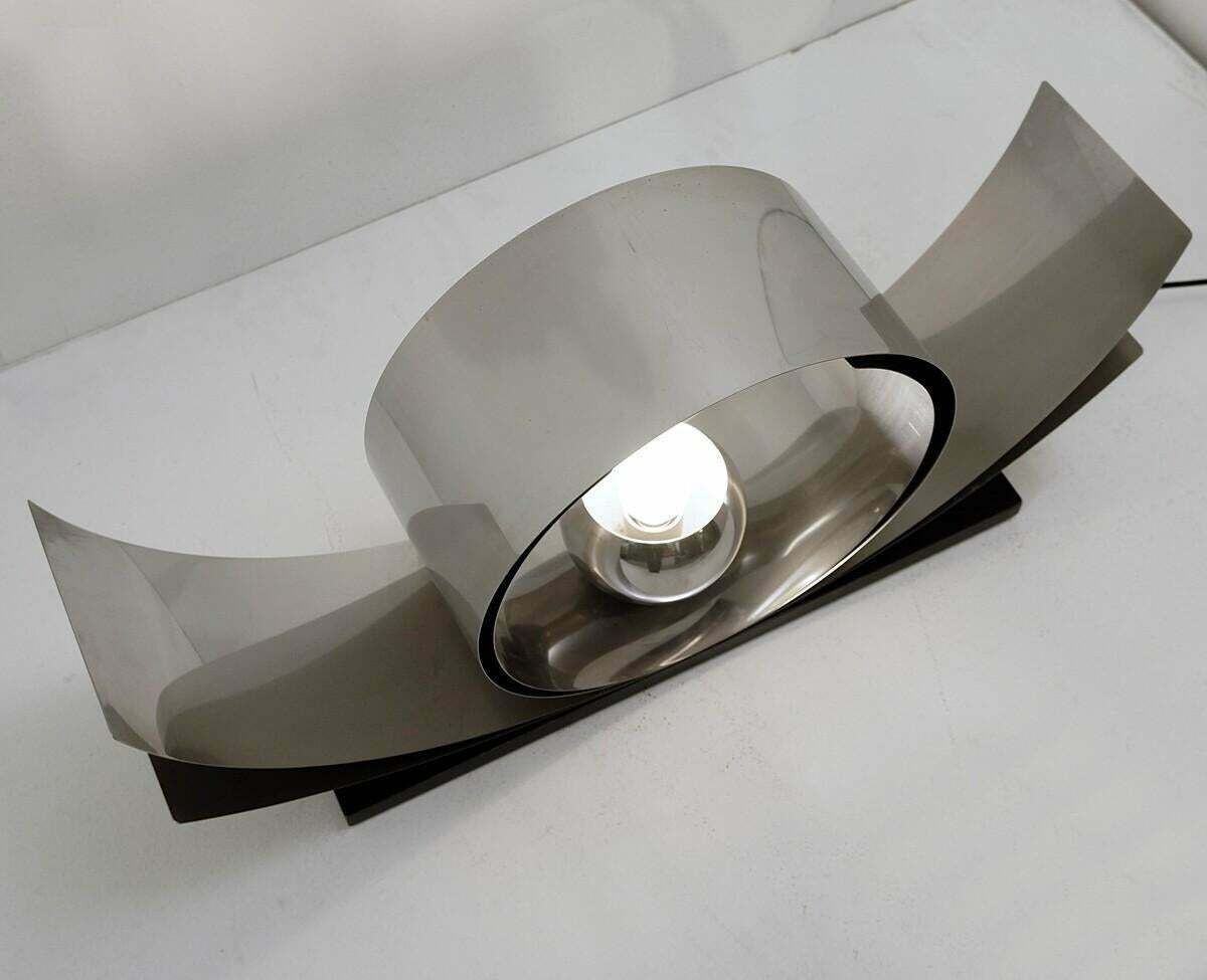 Mid Century Modern Metal And Wood Desk Lamp, Italy, 1970s photo 2548.0