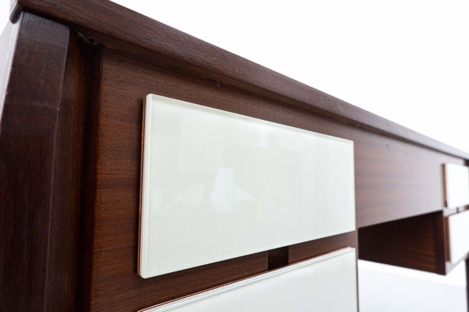 Mid Century Modern Italian Desk, Wood And Glass, 1950s photo buy