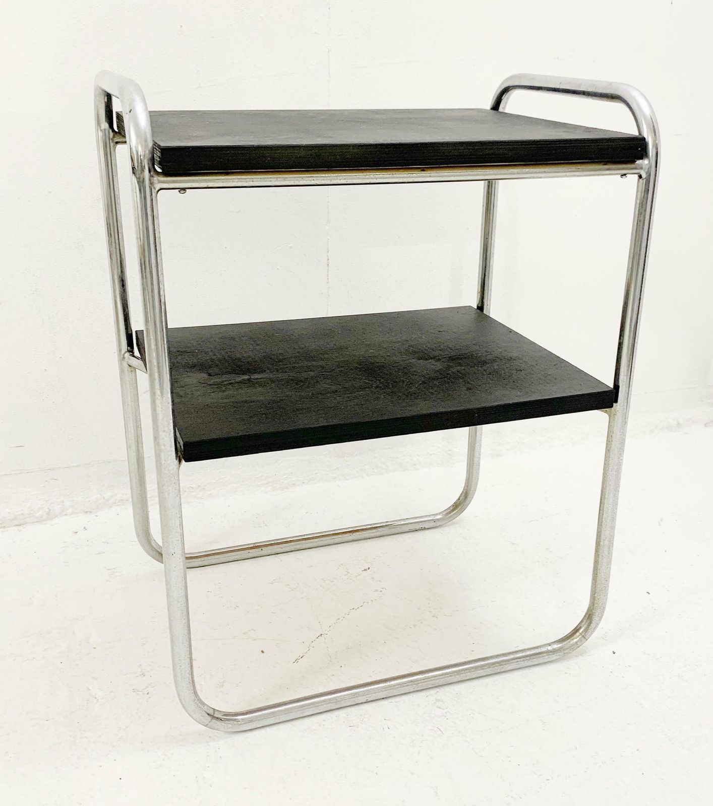 Modernist Small Wood And Tubular Steel Side Table, 1930s photo for sale