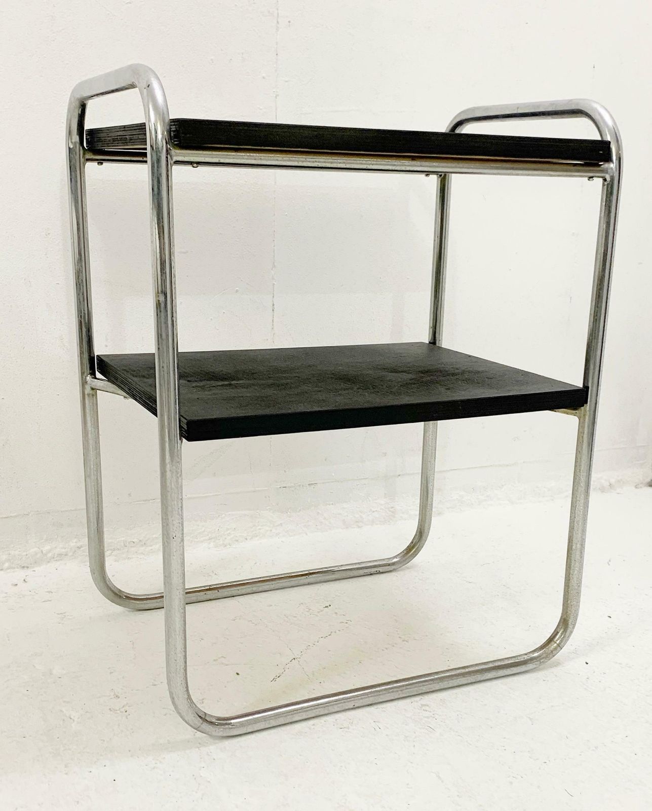 Modernist Small Wood And Tubular Steel Side Table, 1930s photo Furniture