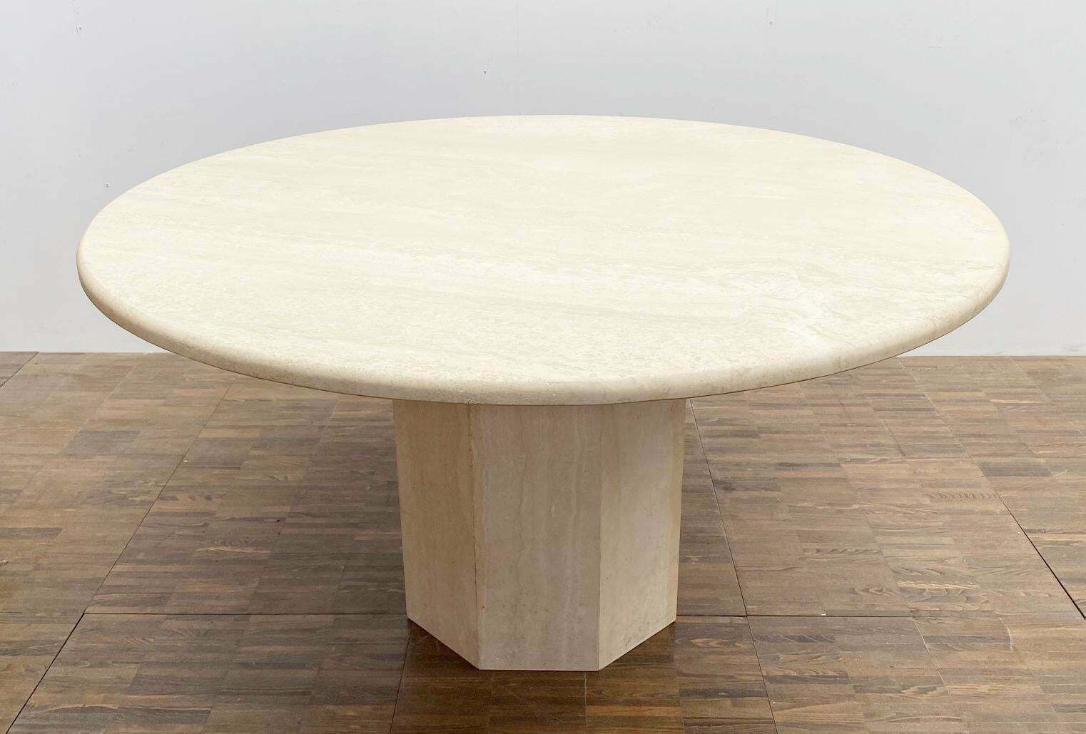 Mid Century Travertine Coffee Table, Italy 1970s photo for sale